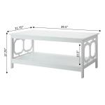 White Octagon Single Shelf Coffee Table