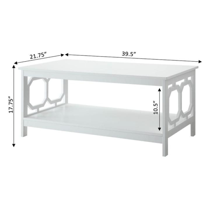White Octagon Single Shelf Coffee Table