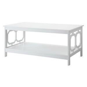 White Octagon Single Shelf Coffee Table