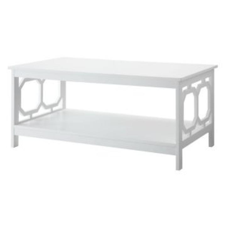 White Octagon Single Shelf Coffee Table