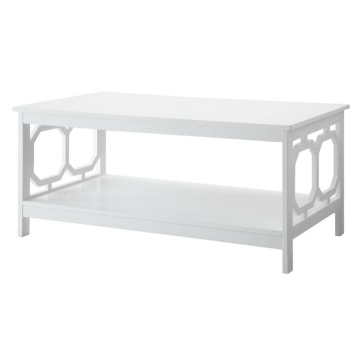 White Octagon Single Shelf Coffee Table