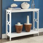 White Octagon Single Shelf Console Table