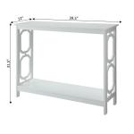 White Octagon Single Shelf Console Table