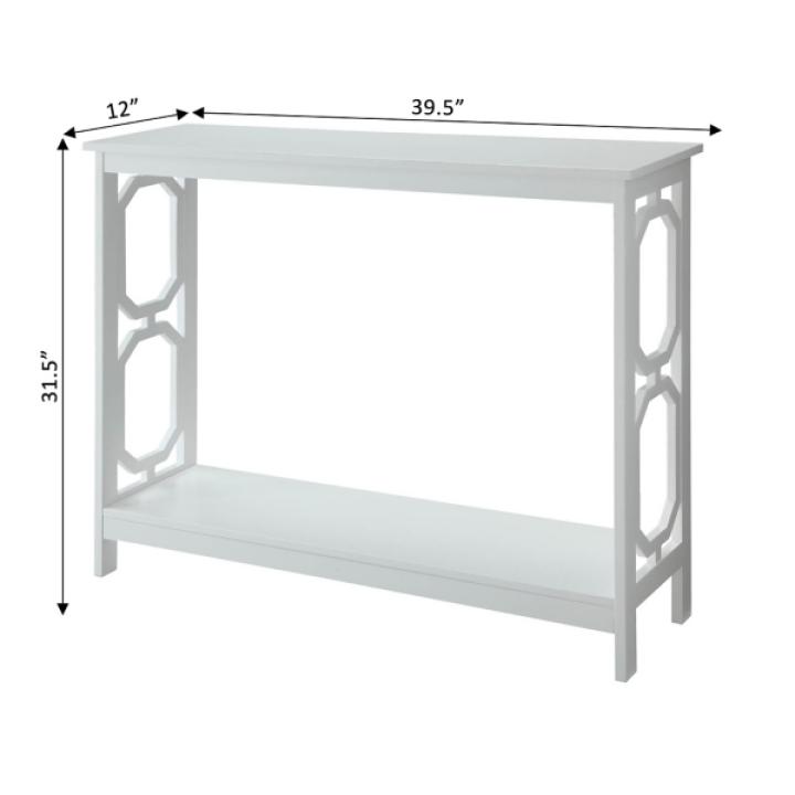 White Octagon Single Shelf Console Table