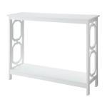 White Octagon Single Shelf Console Table