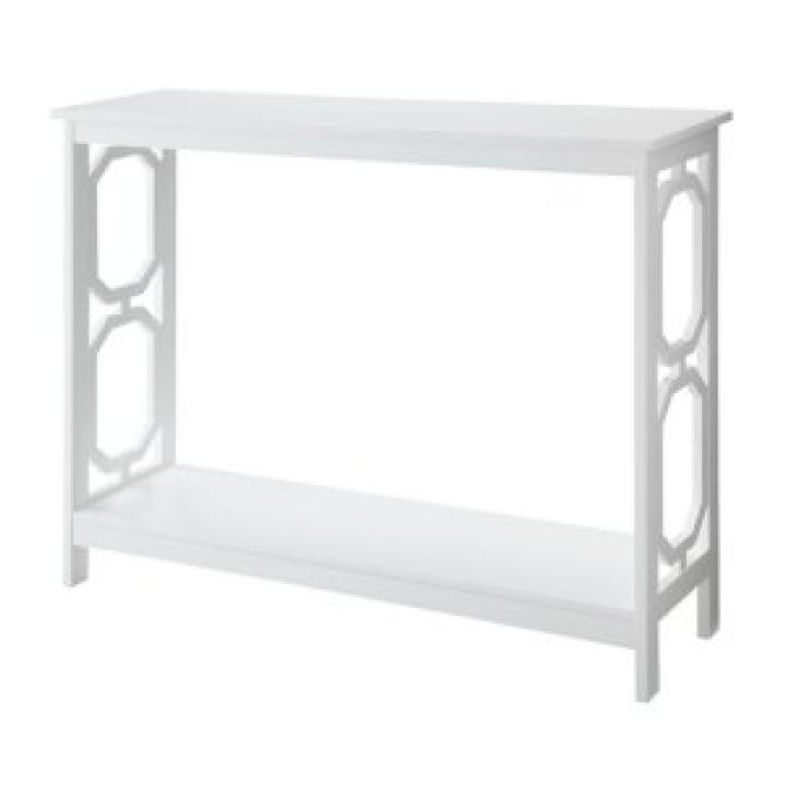 White Octagon Single Shelf Console Table