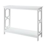 White Octagon Single Shelf Console Table