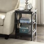 Black Octagon 2-Shelf Accent Table
