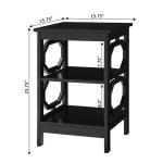 Black Octagon 2-Shelf Accent Table