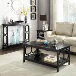 Black Octagon 2-Shelf Accent Table