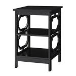Black Octagon 2-Shelf Accent Table