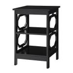Black Octagon 2-Shelf Accent Table