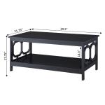 Black Octagon Single Shelf Coffee Table