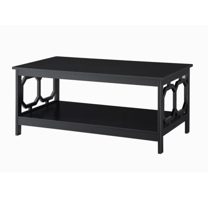 Black Octagon Single Shelf Coffee Table