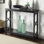 Black Octagon Single Shelf Console Table