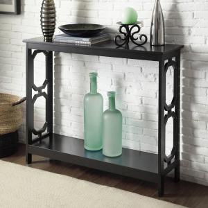 Black Octagon Single Shelf Console Table