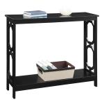 Black Octagon Single Shelf Console Table