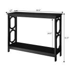 Black Octagon Single Shelf Console Table
