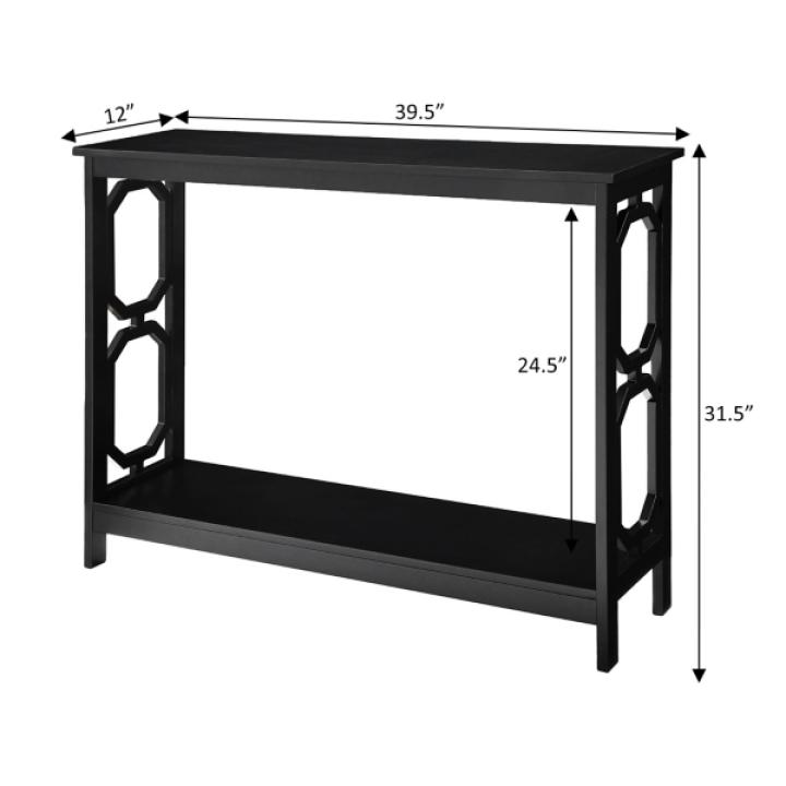 Black Octagon Single Shelf Console Table