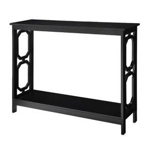 Black Octagon Single Shelf Console Table