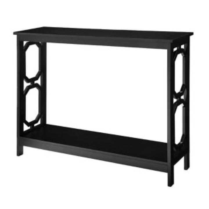 Black Octagon Single Shelf Console Table