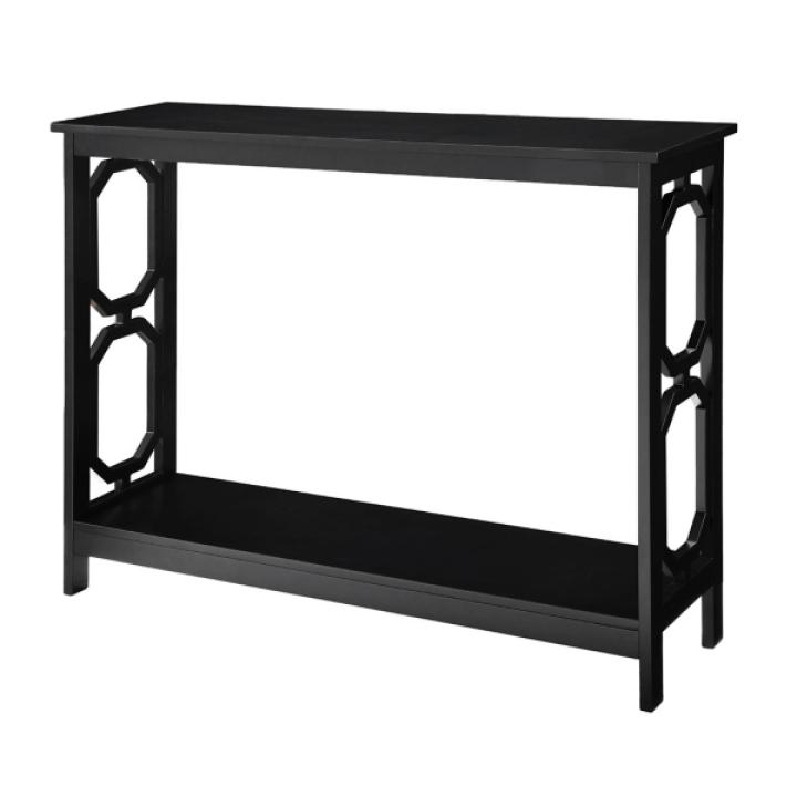 Black Octagon Single Shelf Console Table