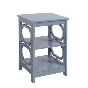 Blue Octagon 2-Shelf Accent Table