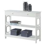 White Octagon 2-Shelf Console Table