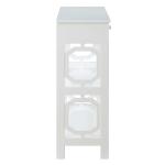 White Octagon 2-Shelf Console Table