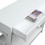 White Octagon 2-Shelf Console Table