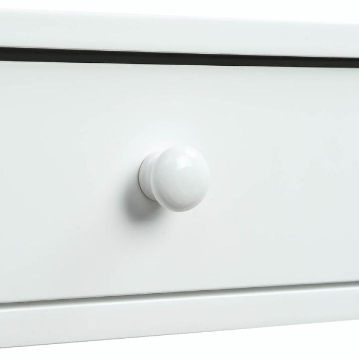 White Octagon 2-Shelf Console Table