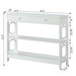 White Octagon 2-Shelf Console Table