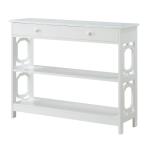 White Octagon 2-Shelf Console Table