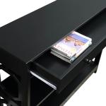 Black Octagon 2-Shelf Console Table