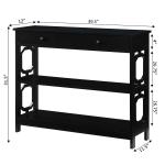 Black Octagon 2-Shelf Console Table