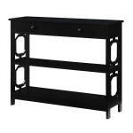 Black Octagon 2-Shelf Console Table