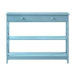 Light Blue X-Frame 2-Shelf Console Table