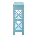 Light Blue X-Frame 2-Shelf Console Table