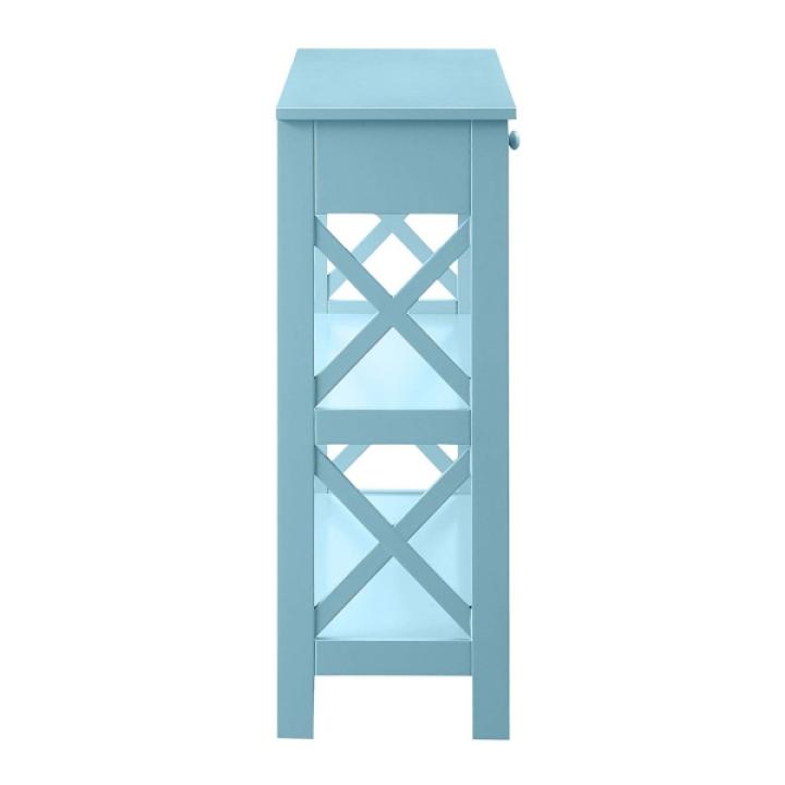 Light Blue X-Frame 2-Shelf Console Table