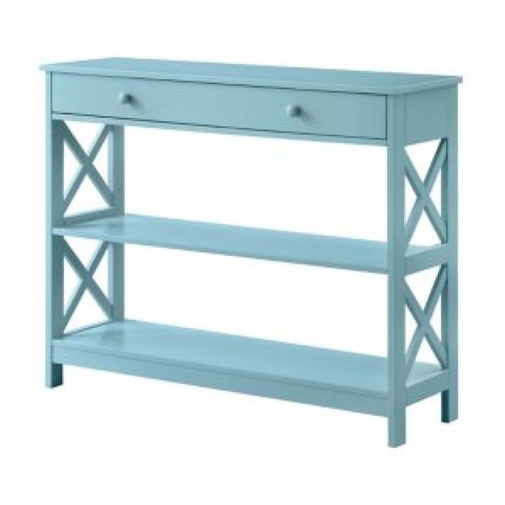 Light Blue X-Frame 2-Shelf Console Table