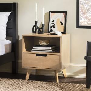 Natural Riviera Single Drawer Nightstand