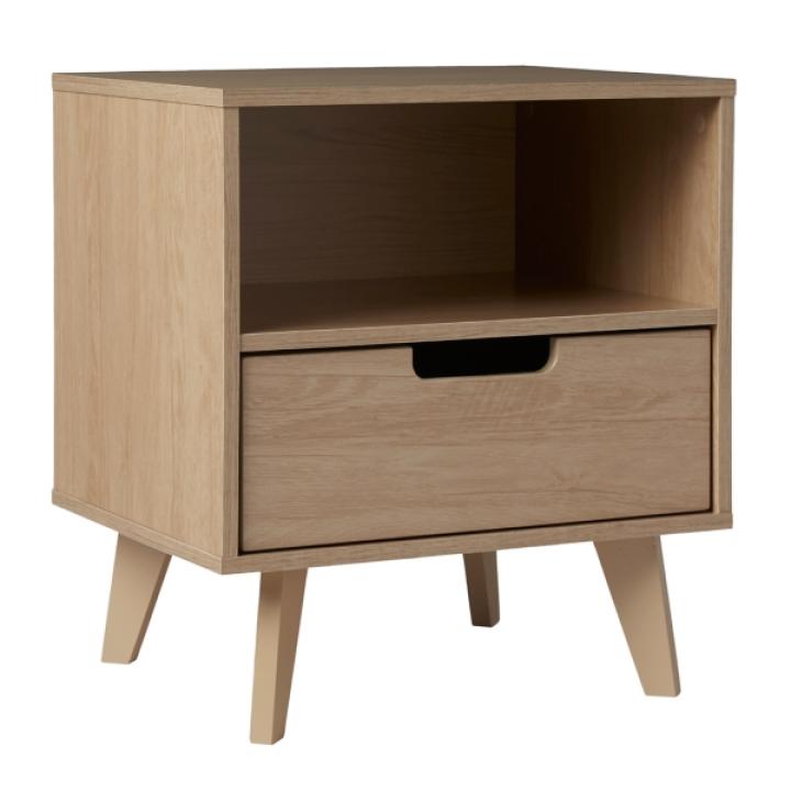 Natural Riviera Single Drawer Nightstand