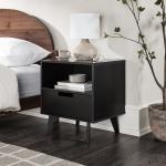 Black Riviera Single Drawer Nightstand