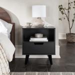 Black Riviera Single Drawer Nightstand