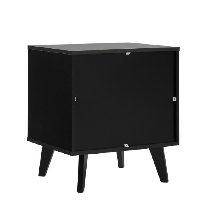 Black Riviera Single Drawer Nightstand