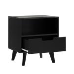 Black Riviera Single Drawer Nightstand