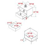 Black Riviera Single Drawer Nightstand