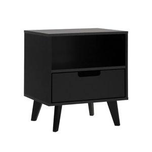 Black Riviera Single Drawer Nightstand