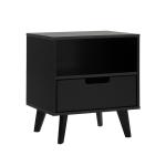 Black Riviera Single Drawer Nightstand