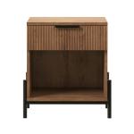 Mocha Reeded Drawer Nightstand